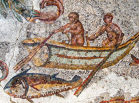 A mosaic depicting ancient fishermen Utica Punic and Roman archaeological - photo 17