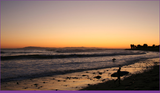 Surfing at Ventura Beach with the Channel Islands in the distance Off the - photo 2