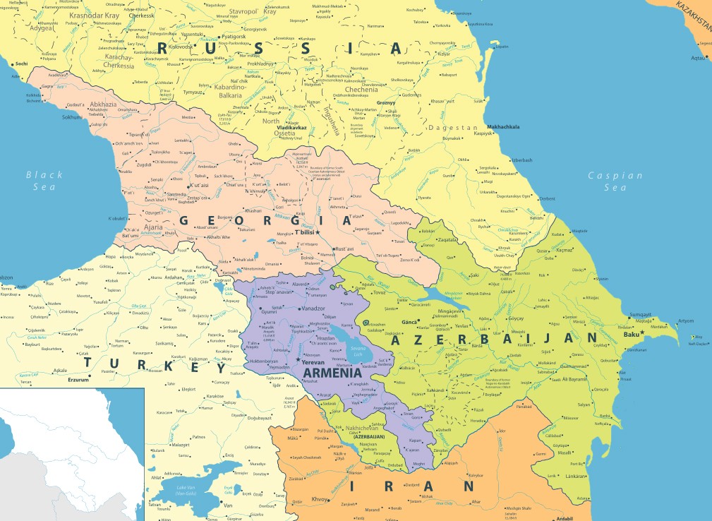 This map shows the Caucasus region with Azerbaijan and its neighbors as well - photo 5