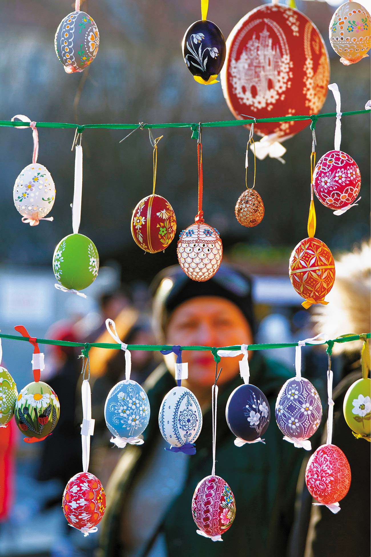 traditional decorated eggs at an Easter Market Charles Bridge Tower - photo 8