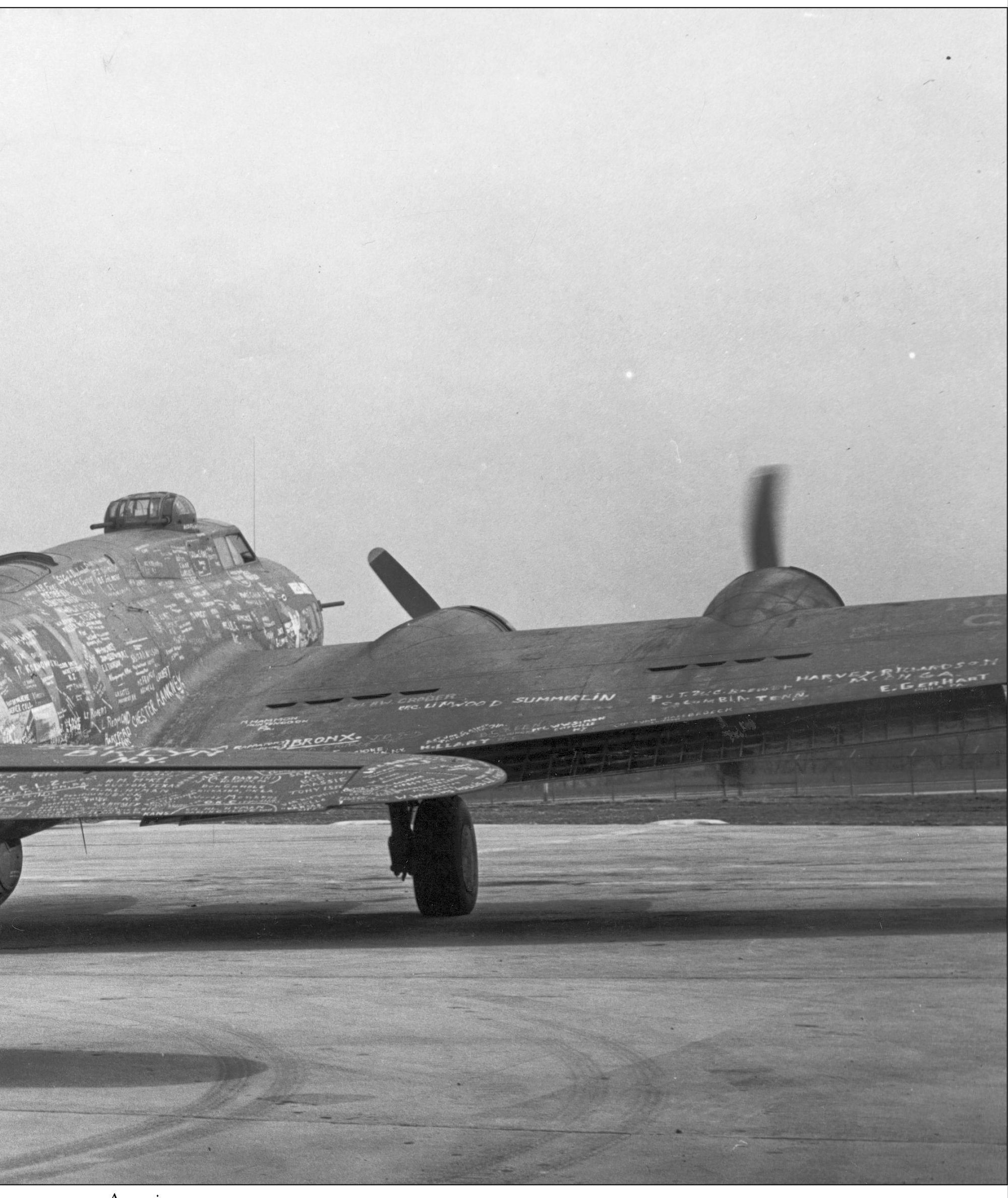 This photograph offers a rear view of the Hells Angels B-17 aircraft as it sits - photo 4