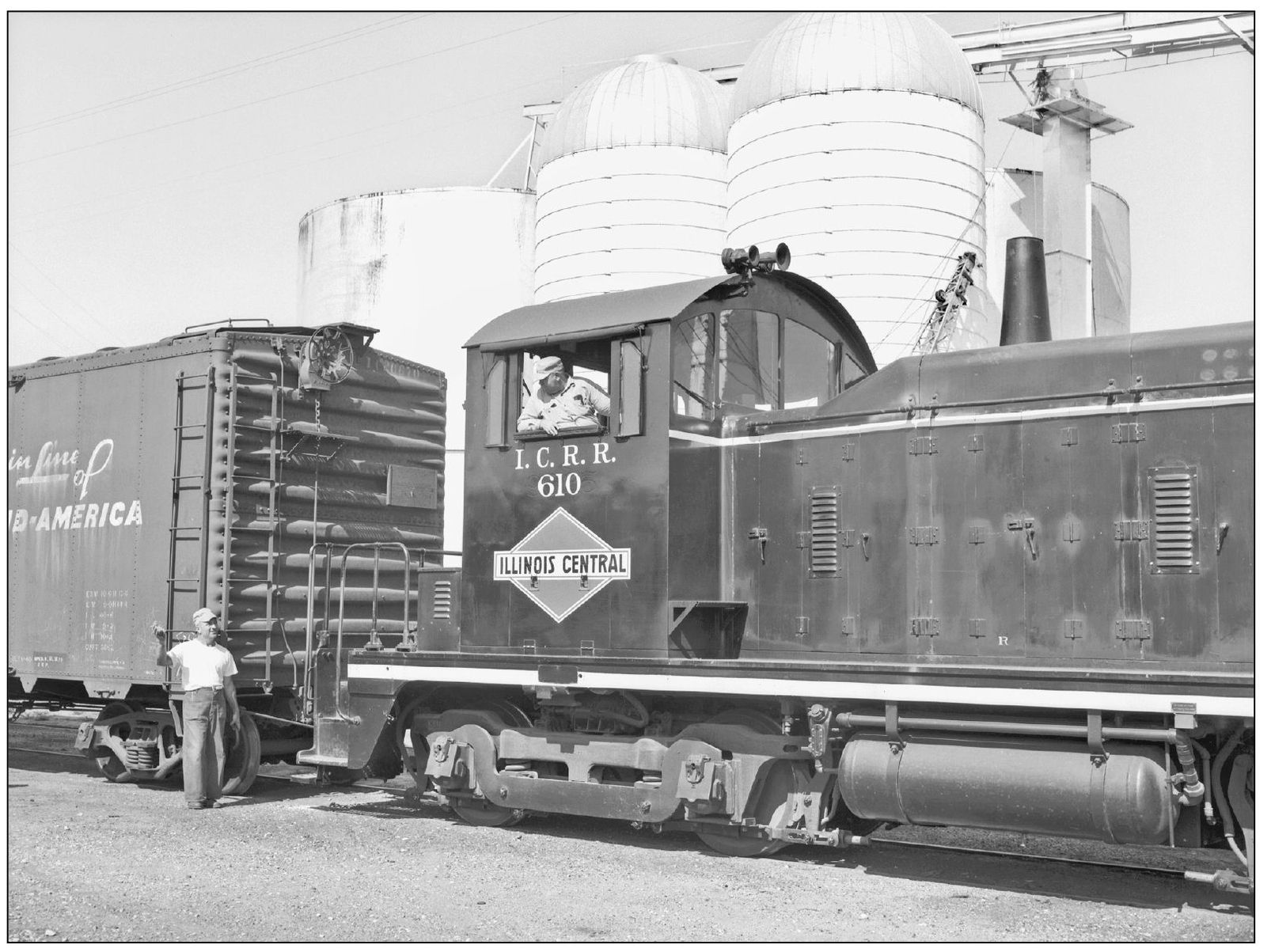 While switching at Ridgely Tennessee a brakeman gives a go ahead hand signal - photo 8