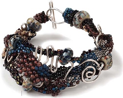 Improvisational beadwork featuring lampwork beads by Kristan Childs Redside - photo 8