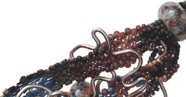 Bracelet created with wire seed beads and lampwork beads by Kristan Childs - photo 11