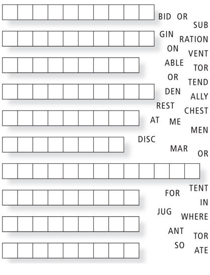 9 Word Scramble In each of the following sets of letters find the longest - photo 8