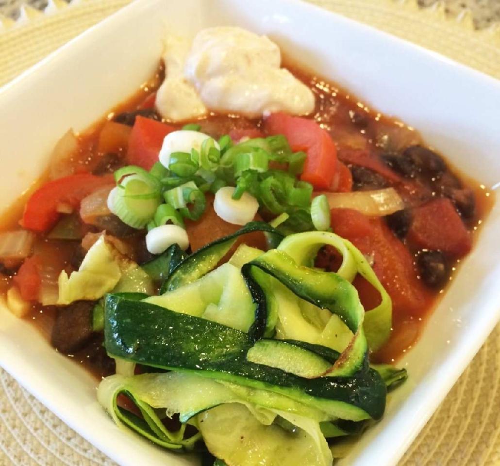 A low-fat veggie chili made so much healthier by substituting sour cream for - photo 4