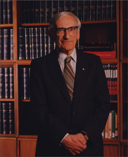 Helmut Kallmann ca 1997 wearing his Order of Canada insignia on the shelf - photo 1