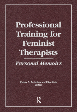 Ellen Cole Professional Training for Feminist Therapists