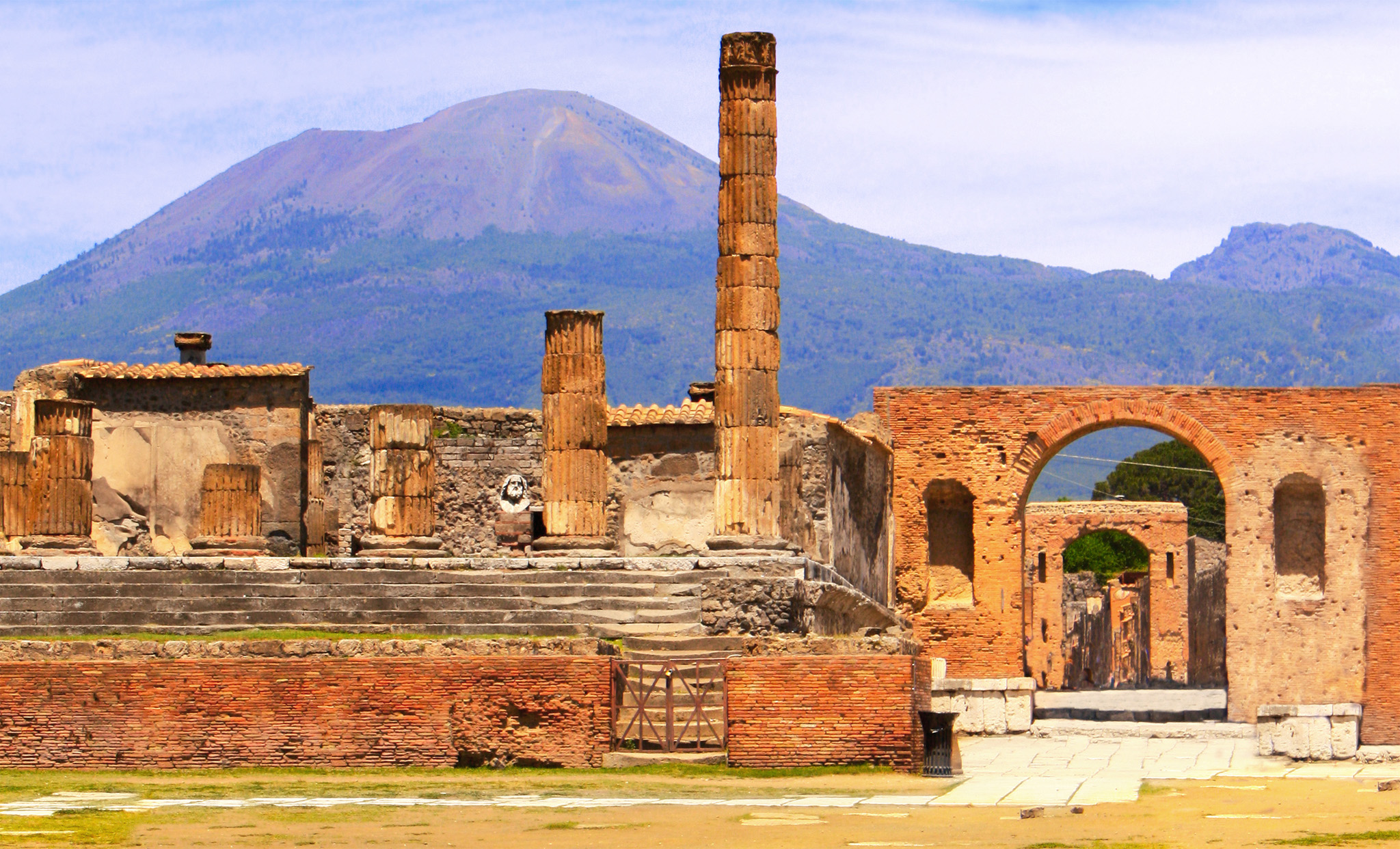Ruins of the Roman forum Pompeii with Mount Vesuvius in the background Top - photo 7