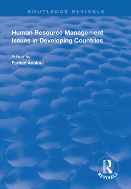 Farhad Analoui - Human Resource Management Issues in Developing Countries