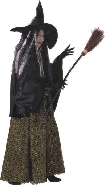 WITCH makes the Halloween scene in a hat gown and cape Gloves with long - photo 9