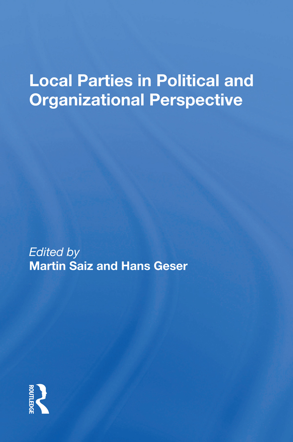 Local Parties in Political and Organizational Perspective Urban Policy - photo 1