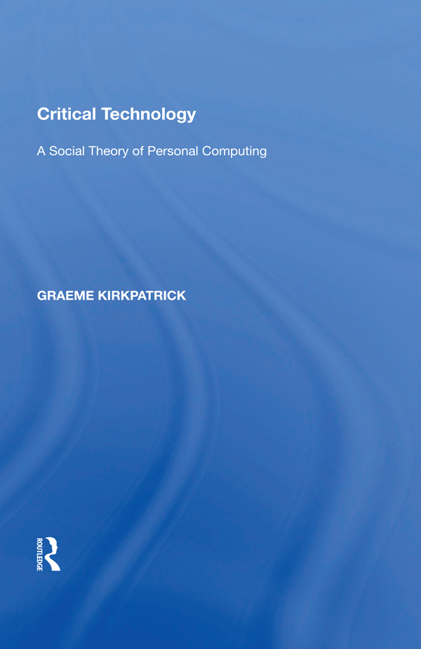 Critical Technology For Patricia Ann Kirkpatrick 1943-1996 First published - photo 1