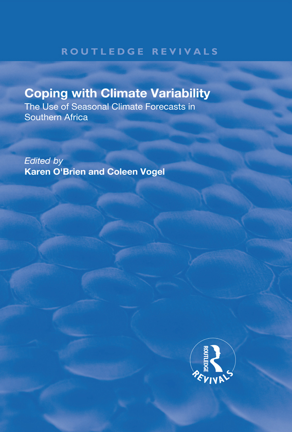 Coping with Climate Variability This book is dedicated to Robert Kingamkono - photo 1