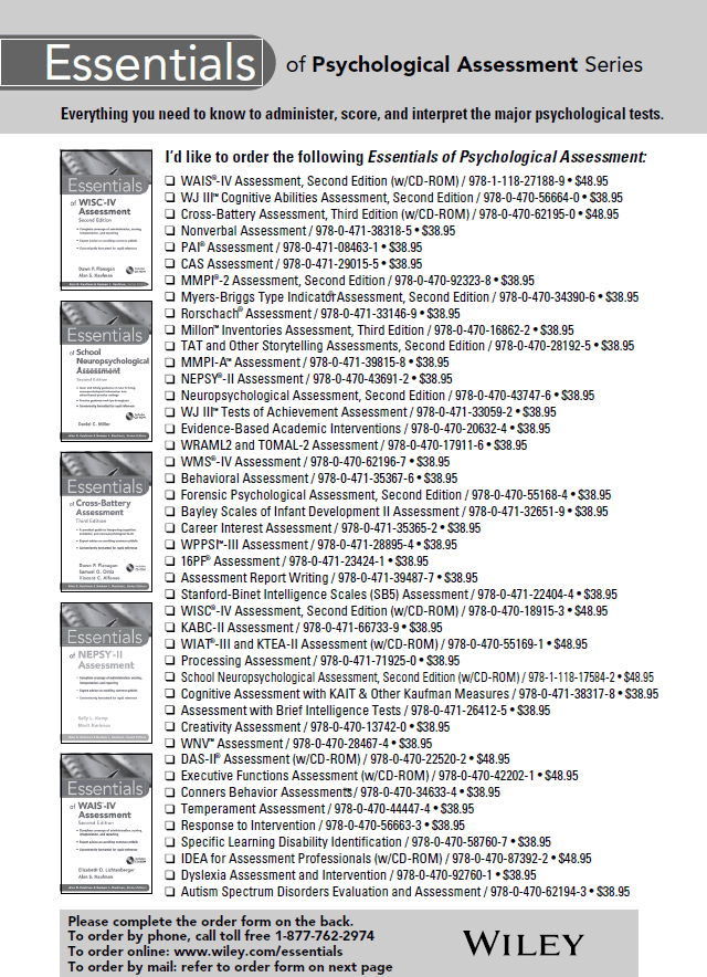 Essentials of Psychological Assessment Series Series Editors Alan S Kaufman - photo 1