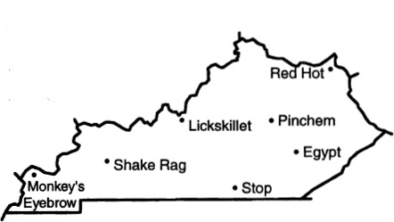 to MONKEYS EYEBROW UNUSUAL KENTUCKY PLACE NAMES Robert M Rennick Illustrations - photo 1