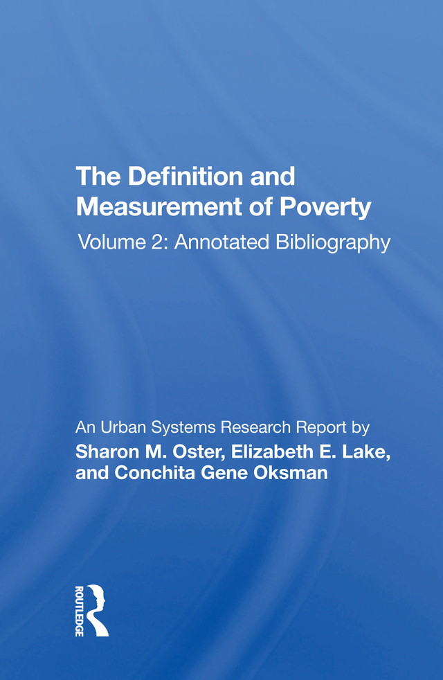 The Definition and Measurement of Poverty Westview Special Studies in Applied - photo 1