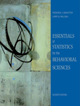 Frederick J Gravetter Essentials of Statistics for the Behavioral Science 7th Ed.