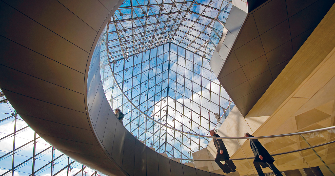 STAIRS INSIDE THE LOUVRES GLASS PYRAMID DESIGNED BY IM PEI PYRAMIDE DU LOUVRE - photo 10