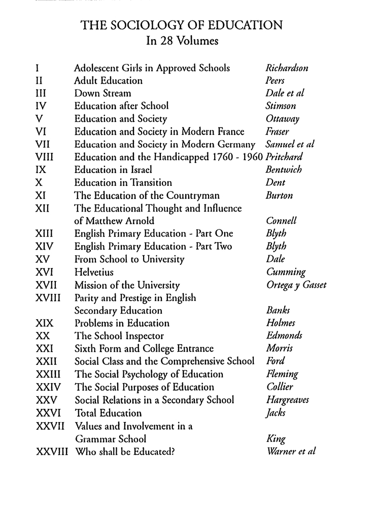 Education in Transition A Sociological Study of the Impact of War on English - photo 3