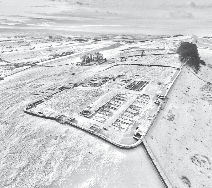 Winter has come Housesteads Roman fort on Hadrians Wall looking west - photo 2