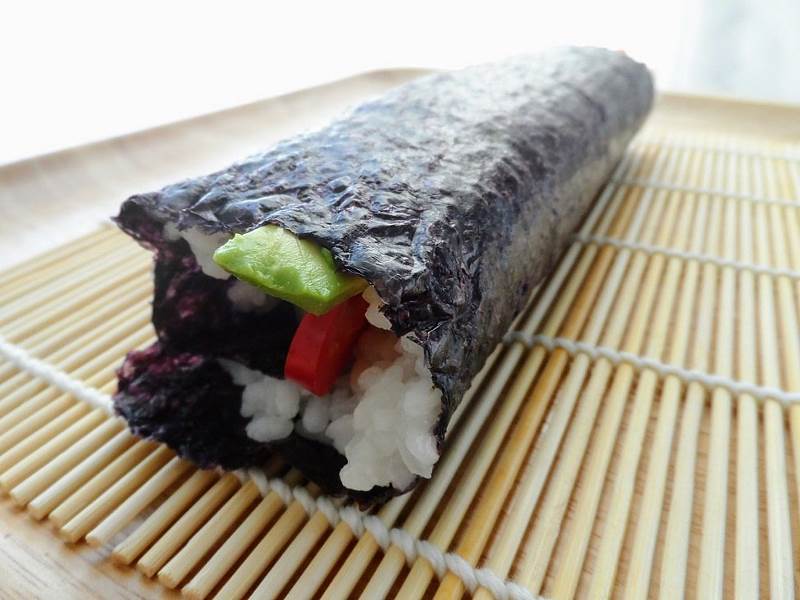 For wonderful and tasty vegetable sushi the bell pepper and avocado sushi roll - photo 9