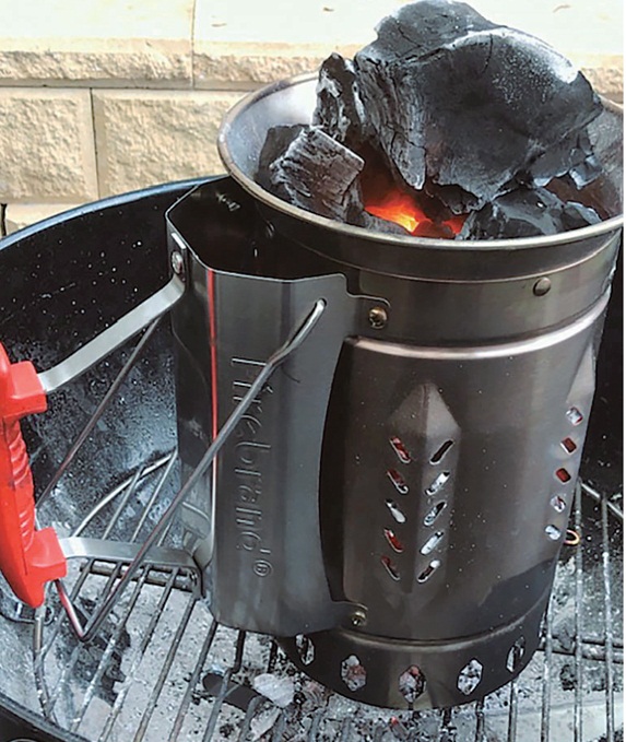 Charcoal chimney Briquettes left and bottom right and lump charcoal top - photo 6