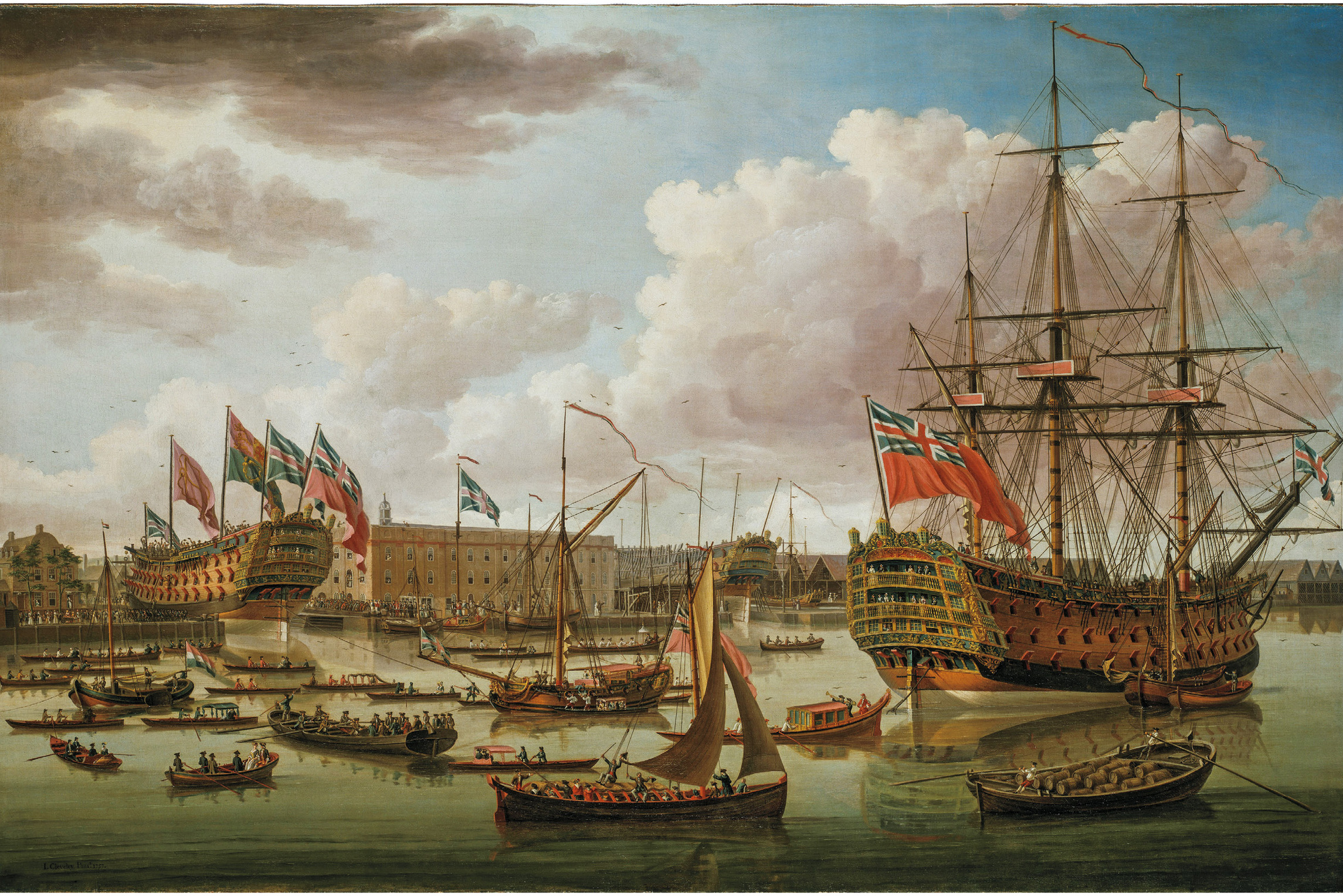 An eighteenth-century painting of the Deptford dockyard where the Wager was - photo 8