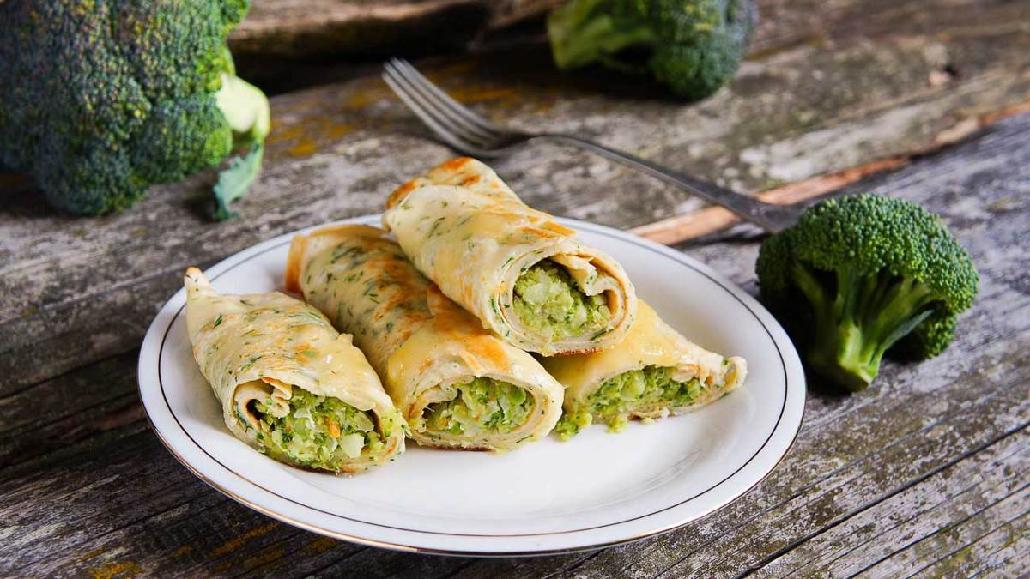 Chicken broccoli crepe is loaded with cheese sauce and crispy green broccoli - photo 9