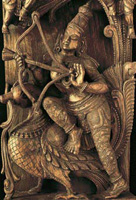 Rati Devi wife of Kama takes aim with her arrow of love Such wood sculpture - photo 9