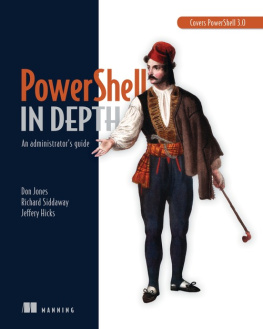 Don Jones PowerShell in Depth: An administrators guide