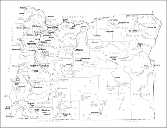 Oregon counties county seats and incorporated places with populations over - photo 5