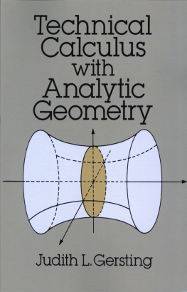 Judith L. Gersting Technical Calculus with Analytic Geometry