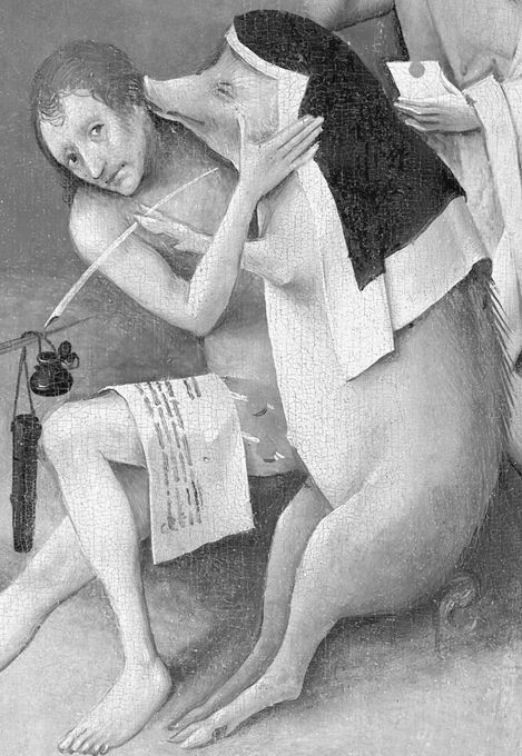 In the lower right-hand corner of The Garden Bosch depicted himself resisting - photo 2