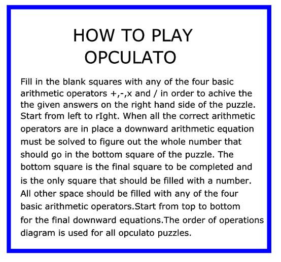 Opculato Mathematical Puzzle Book The arithmetic operator calculation puzzle game - photo 2