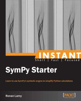 Ronan Lamy - Instant SymPy Starter