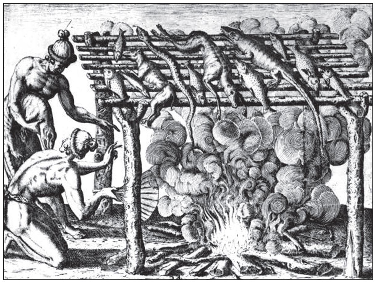 Timucua Indians smoking game in Florida circa 1562 Drawings by Jacques le - photo 7