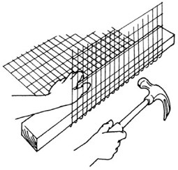 When building your wire cage form corners by bending the wire pieces around a - photo 16