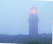 MARTHAS VINEYARD MA The Gay Head or Aquinnah Lighthouse shines in the fog - photo 4