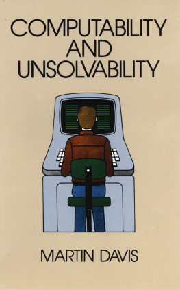 Martin Davis Computability and Unsolvability