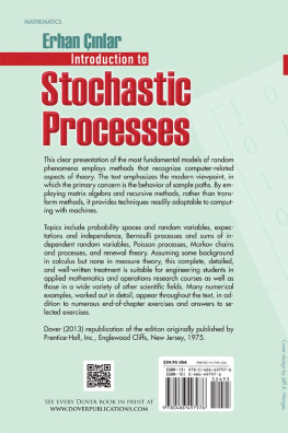 Erhan Cinlar - Introduction to Stochastic Processes