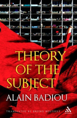 Alain Badiou - Theory of the Subject