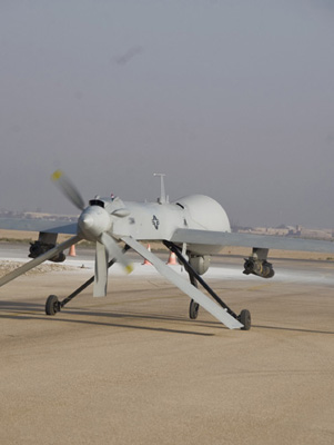 A US Air Force MQ-1B Predator unmanned drone taxis down the runway on October - photo 16