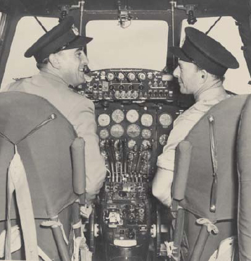 View of the cockpit captain and first officer on board a VickersViscount the - photo 1