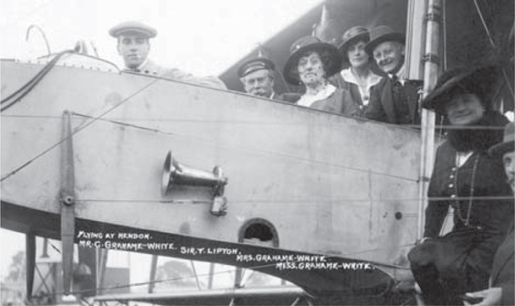 Passengers and their pilot Claude Grahame-White on board the Grahame-White - photo 9