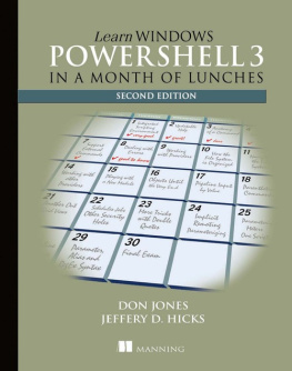 Don Jones Learn Windows PowerShell 3 in a Month of Lunches