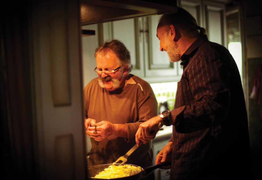 My brother Francis and me cooking together in his kitchen during a visit home - photo 2