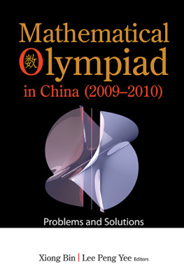 Bin Xiong - Mathematical Olympiad in China (2009-2010)