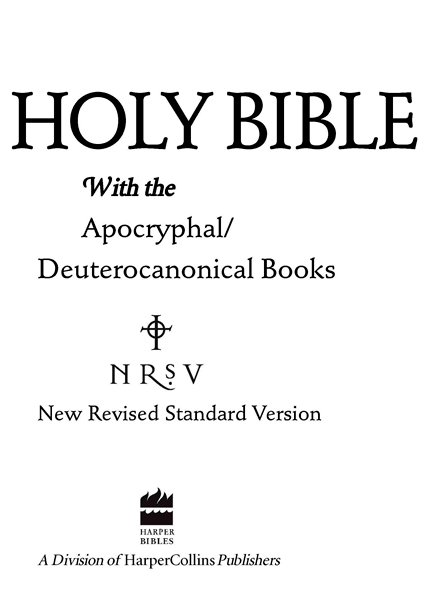 New Revised Standard Version Bible copyright 1989 Division of Christian - photo 1