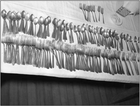 Forks and spoons laid out for the Junior Chamber of Commerce buffet Eufaula - photo 3